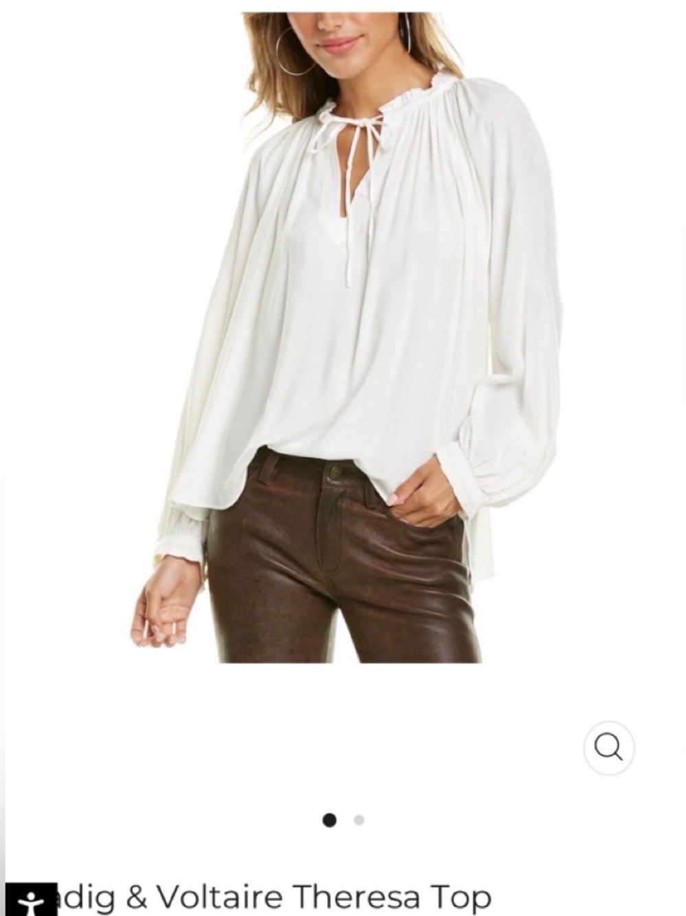 Zadig & Voltaire White Billowy Peasant Blouse